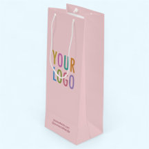 Taupe Rosa Vin Gift Bag med Anpassningsbar Company
