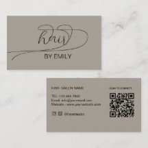 Taupe Script Teckensnitt Minimalistisk Frisörsalon