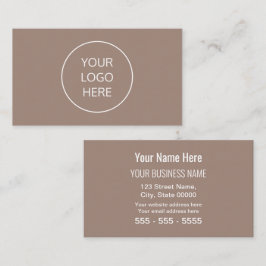 Taupe Simple Modern Add Your Logotyp Affärskort Visitkort