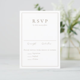 Taupe Simple Typography Formal Bröllop OSA Kort