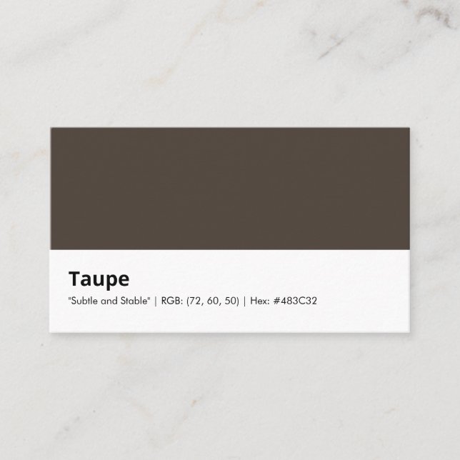 Taupe | "Subtil och Stabil" Visitkort (Framsida)