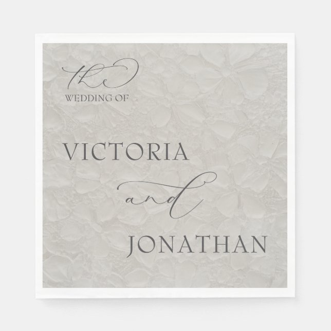 Taupe & Svart Enkel Elegans  Pappersservett (Framsidan)
