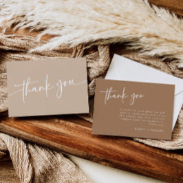 Taupe Tacksamhetskort Modern Minimalistisk Boho Tack Kort