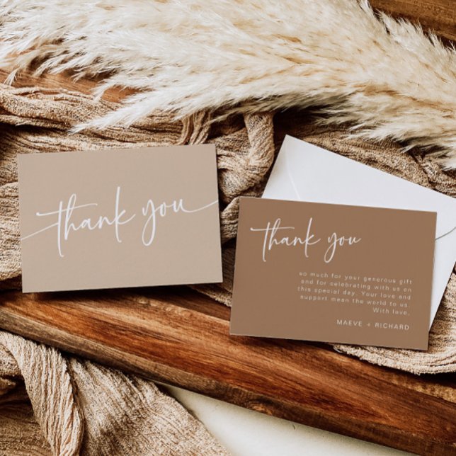 Taupe Tacksamhetskort Modern Minimalistisk Boho Tack Kort (Skapare uppladdad)
