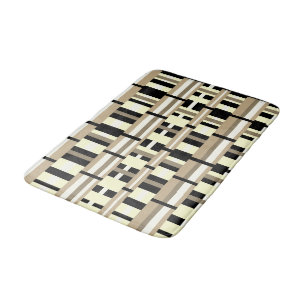 Taupe, Tan, Black, White Modern Badrumsmatta