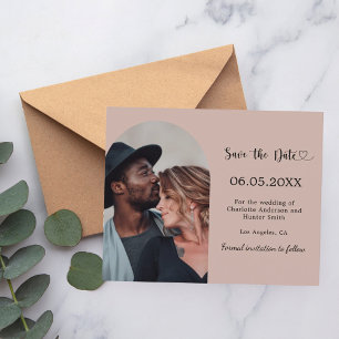 Taupe valv fotobudget bröllop Save the Date