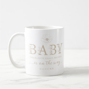 Taupe Vildblomma Bebis Annonsering Kaffe Mugg
