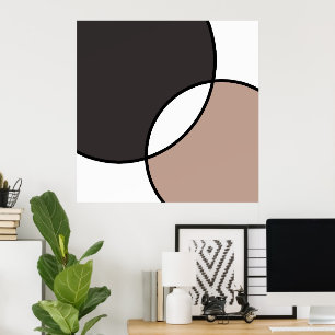 Taupe vita cirklar poster