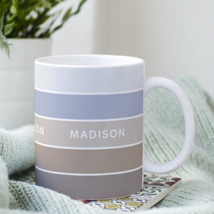 Taupel over Colorblock Personlig Namn Kaffemugg