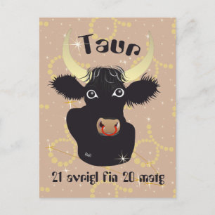Taur 21 avrigl fin 20 matg Cartulina Vykort
