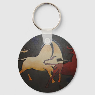 Taurean Bulls Animal Abstrakt Art Nyckelring