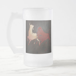 Taurean Bulls Animal Art Frostat Ölglas