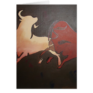 Taurean Bulls Animal Art Hälsningskort