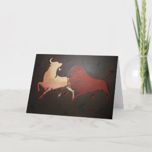 Taurean Bulls Animal Art Kort