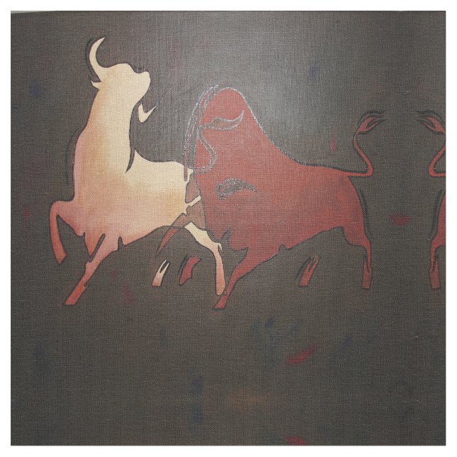 Taurean Bulls Animal Art Tyg (Närbild)