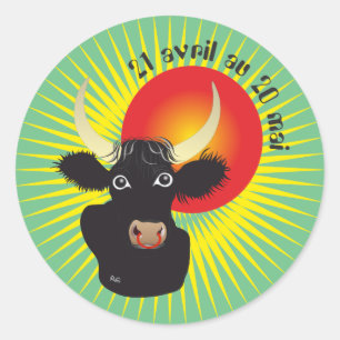 Taureau 21 avril au 20 mai Autocollants Runt Klistermärke