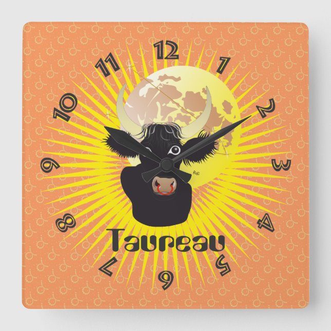 Taureau 21 avril au 20 mai Horloges Fyrkantig Klocka (Framsida)