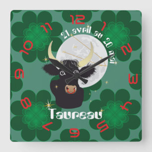 Taureau 21 avril au 20 mai Horloges Fyrkantig Klocka