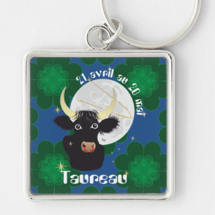 Taureau 21 avril au 20 mai Porte-clés Fyrkantig Silverfärgad Nyckelring
