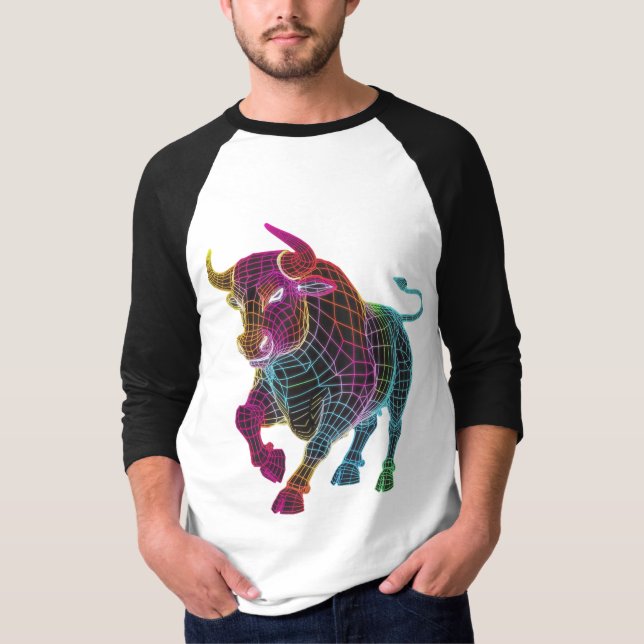 Taureau puissant  coloré t shirt (Framsida)