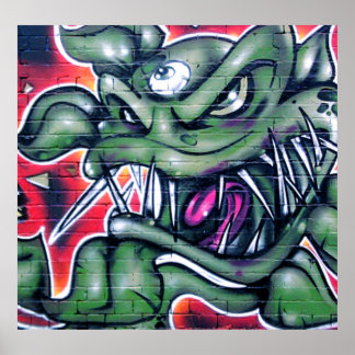 Taurian - Spray color graffiti art plant Poster
