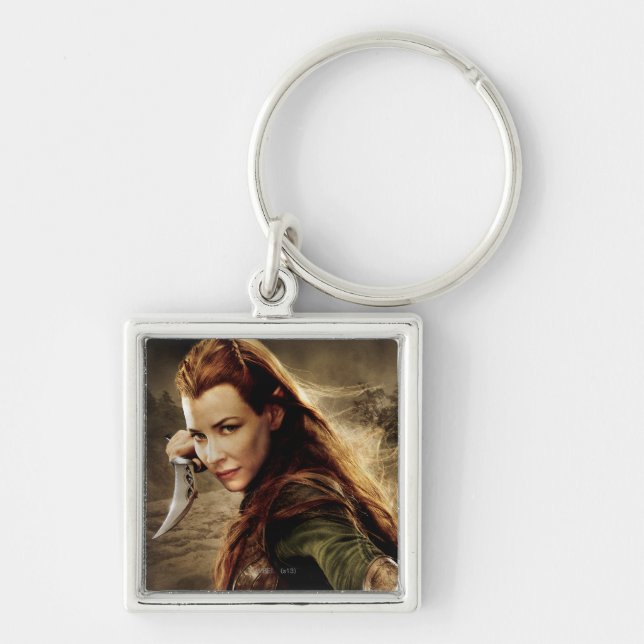 TAURIEL™-tecken Poster 1 Fyrkantig Silverfärgad Nyckelring (Framsidan)