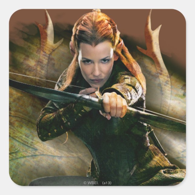 TAURIEL™ Teckning Bow Fyrkantigt Klistermärke (Framsida)