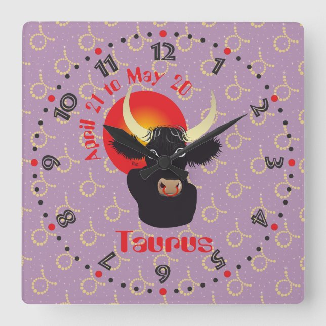 Taurus 21-20 maj 20 väggskåp fyrkantig klocka (Framsida)