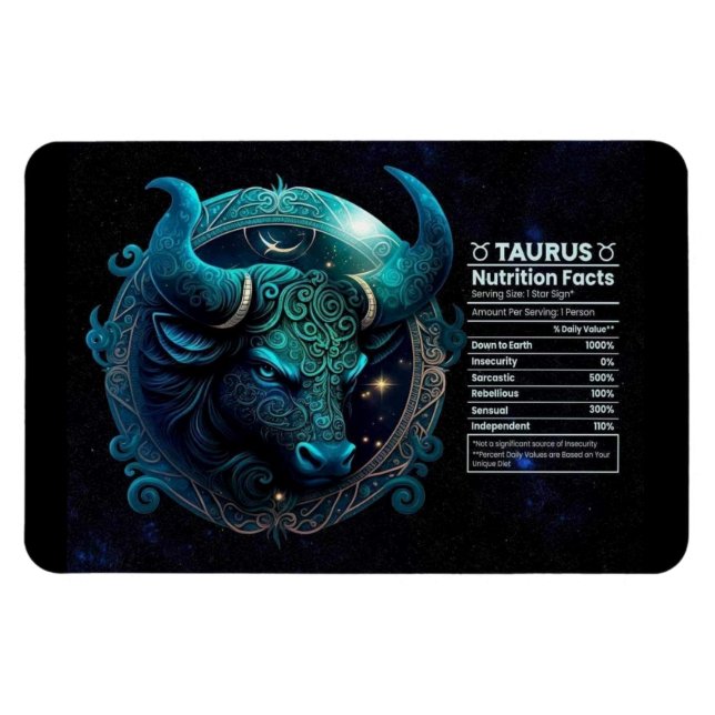 Taurus-aktat näringsvärde magnet (Horisontell)