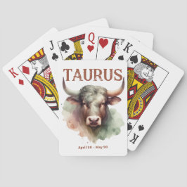 Taurus Anpassningsbarna Bulls Zodiac-skylt Casinokort