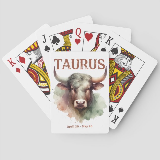Taurus Anpassningsbarna Bulls Zodiac-skylt Casinokort (Baksidan)