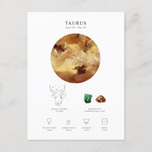 Taurus Astrological Sign Vykort