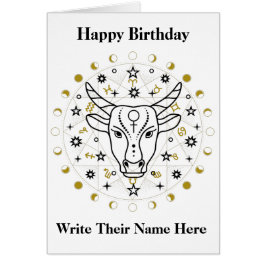Taurus Astrology Birthday Card 20-20 maj Hälsningskort