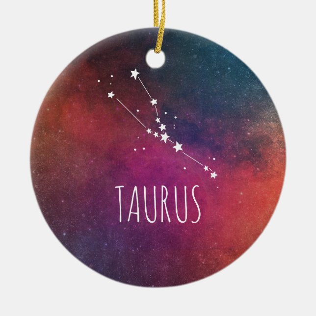 Taurus Astrology Julgransprydnad Keramik (Framsidan)