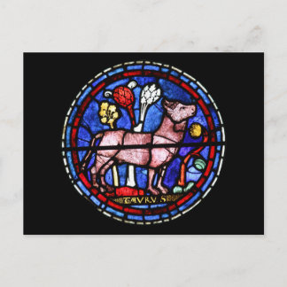 Taurus Astrology-lagrade vykort av glas