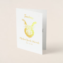 Taurus Astrology | Personlig Zodiac-tecken Folierat Kort