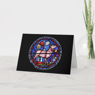 Taurus Astrology Stached Glass Windows - Hälsning Kort