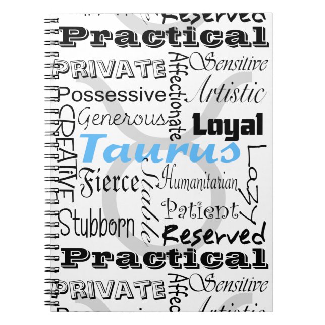 Taurus Astrology Zodiac Horoscope Collage Anteckningsbok (Framsidan)
