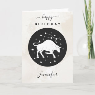 Taurus Astrology Zodiac Sign Horoscope Elegant Kort