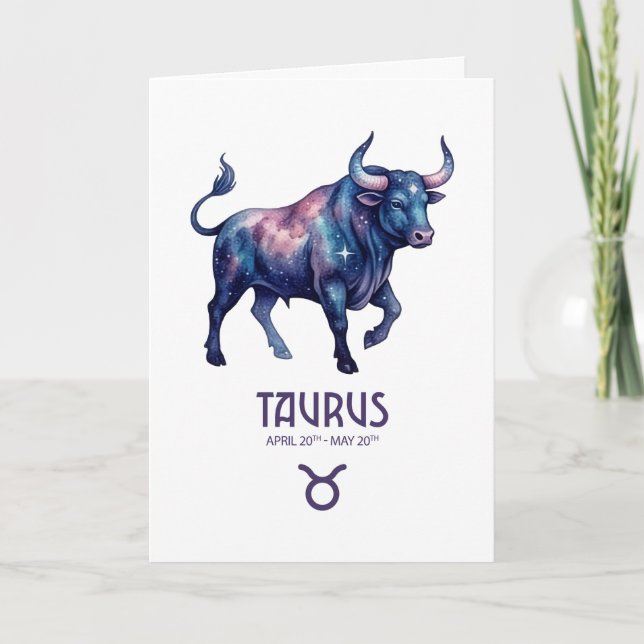 Taurus Birthday Card Helgkort (Framsida)