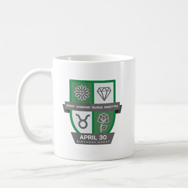 Taurus Birthday Crest™ for April 20-30 Mug Kaffemugg (Vänster)