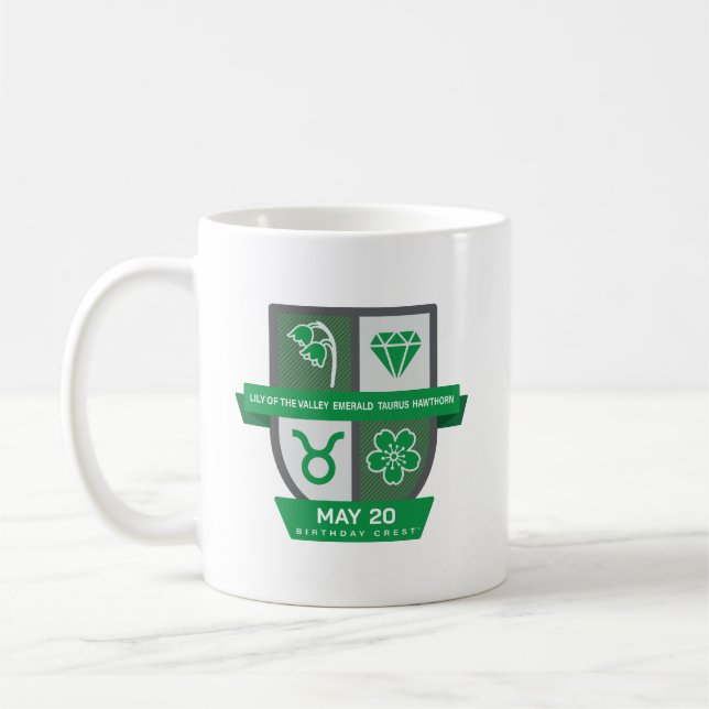 Taurus Birthday Crest™ for May 1-20 Mug Kaffemugg (Vänster)