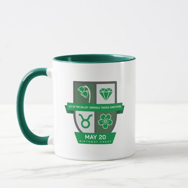 Taurus Birthday Crest™ for May 1-20 Mug Mugg (Vänster)