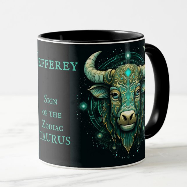 Taurus Birthday Gift Add Namn Beval Coffee Mugg (Skapare uppladdad)