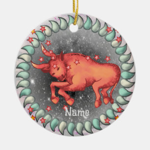 Taurus Birthday prydnadsföremål Julgransprydnad Keramik