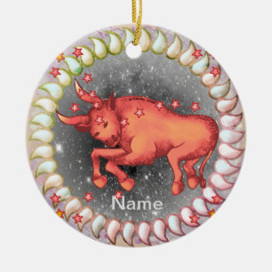 Taurus Birthday prydnadsföremål Julgransprydnad Keramik