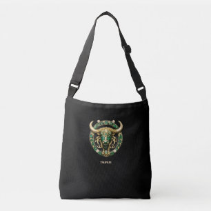 Taurus Bull, Emerald and Guld Personlig Axelväska