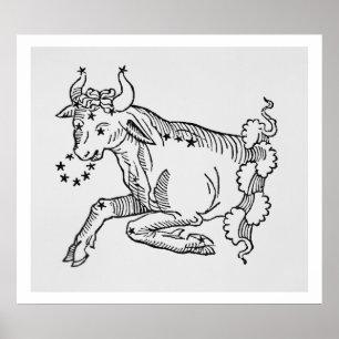 Taurus (Bull) illustration av "Poetic Poster