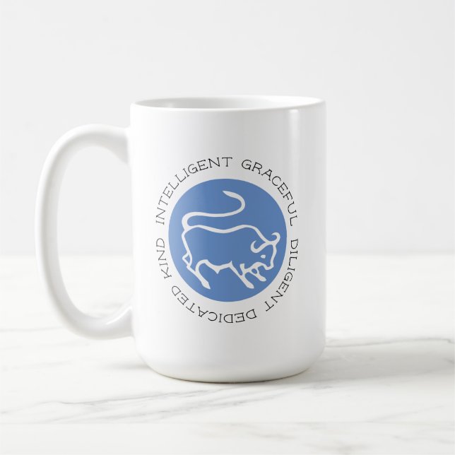 Taurus Bull Logotyp Zodiac Stjärntecken Astrology  Kaffemugg (Vänster)