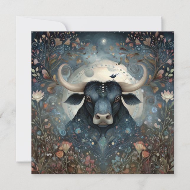 Taurus Bull Zodiac Astrology Mystical Birthday Kort (Framsida)